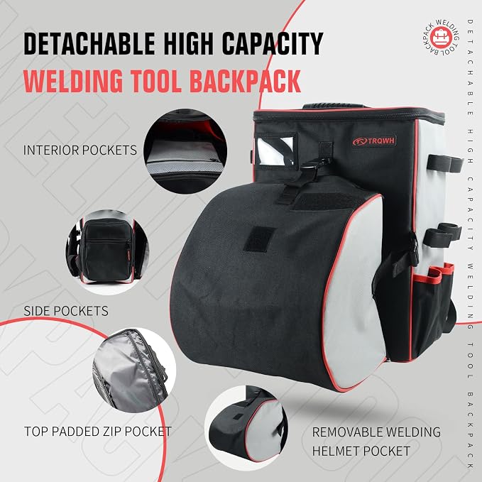 TRQWH Auto Darkening Welding Helmet & Welding Tools Backpack