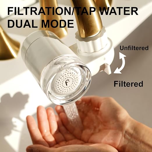 Filterbaby Skincare Filter 2.0, Bathroom Sink Filter Faucet for Skin Care | 99.9% Chlorine Removal - 0.000001 mm Carbon Fiber, Clinically Tested, Skin Hydration in 2 Weeks -(Pearlescent White)