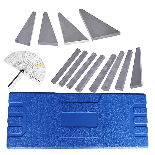 Precision Angle Block Set 1/4, 1/2 1, 2, 3, 4, 5, 10, 15, 20, 25, 30 Degree Machinist Tools Milling Ground Gauge Angle Gage Inspection Block Set (12Pcs Angle Gauge Block)