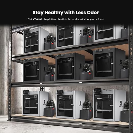 V1 Filter System for 3D Printers, HEPA H13 and Activated Carbon Filter, for ABS/ASA/PA/PETG/PLA, Vapors and Particles, 60 m³/h Air Purifier for Enclosed 3D Printers