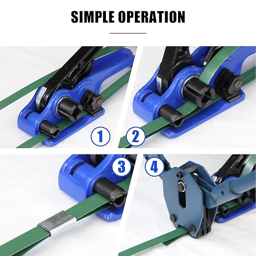Heavy Duty Banding Strapping Tensioner & Cutter Manual Packaging Tools Windlass for 1/2"-3/4" Width Polyester Poly Strap(Bearing Swivle Mute)