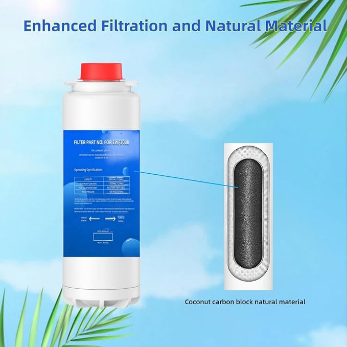 Replacement Filter Compatible with Elkay 51300C EWF3000, and Ezh20 Bottle Filling Station, 3000 Gallon Water Filter Replacement for ERF750, 51299C, 55898C (No Chip), 3 Pack