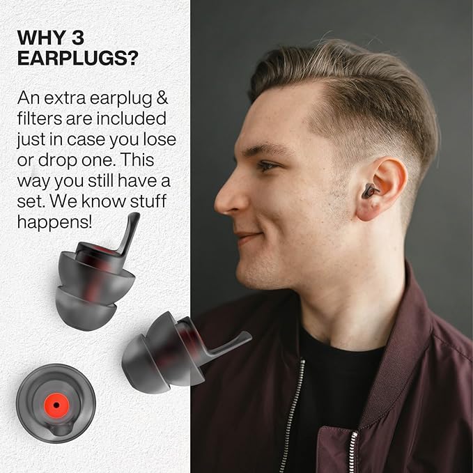 EARPEACE Moto - Reusable Motorcycle EarPlugs - Motorcycle Ear Plugs Wind Noise Protection - Comfortable Ear Plugs for Riding with High Fidelity Filter Noise Canceling Up to 26dB