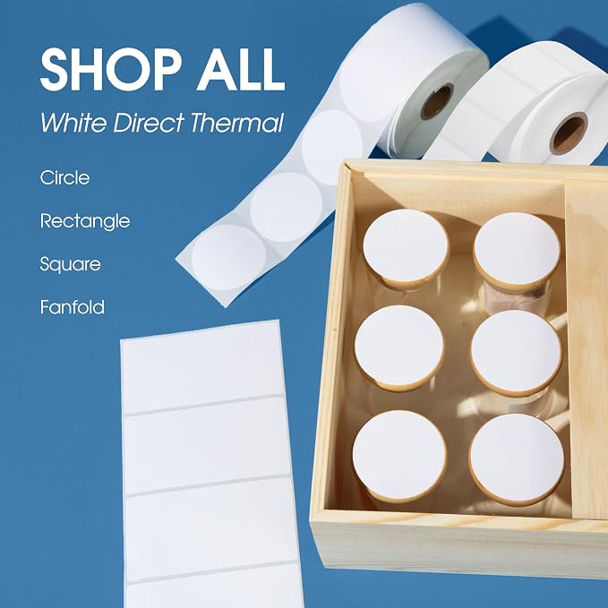 Spartan Industrial - 2.25" X 1.25" Direct Thermal Labels (10000 Count, 10 Rolls) UPC Barcode Stickers, SKU Labels, Address and Mailing - Compatible with Zebra and Rollo Printers