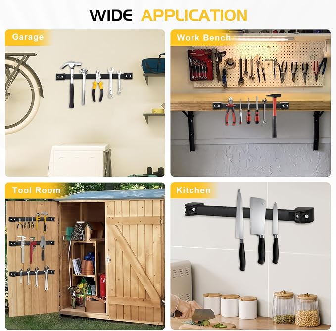 DGSL Magnetic Tool Holder Strip 5 Pack, 24 In Heavy Duty Tool Organizer Magnetic Strip, Tool Magnet Bar For Garage Tool Organization
