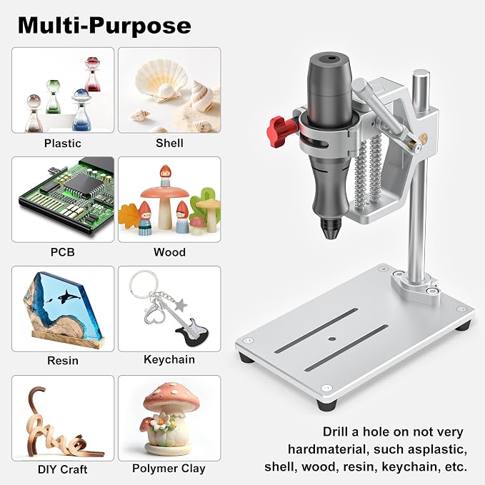 Mini Rotary Tool whit Drill Press -Rotary Tool Workstation Stand -Mini Portable Press & Tool Holder, 3-24V Regulated Power with 98 Accessories. Sanding, Cutting, Polishing, Drilling, DIY Crafts