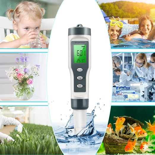 pH Meter, Digital 3-in-1 TDS, pH & Temperature Water Tester pH Pen, 0.01 High Accuracy Reader TDS Meter & PH Tester, pH Meter for Drinking Water, Aquarium,Pool, Hydroponics, Hot Tub, Garden, Wine, Lab