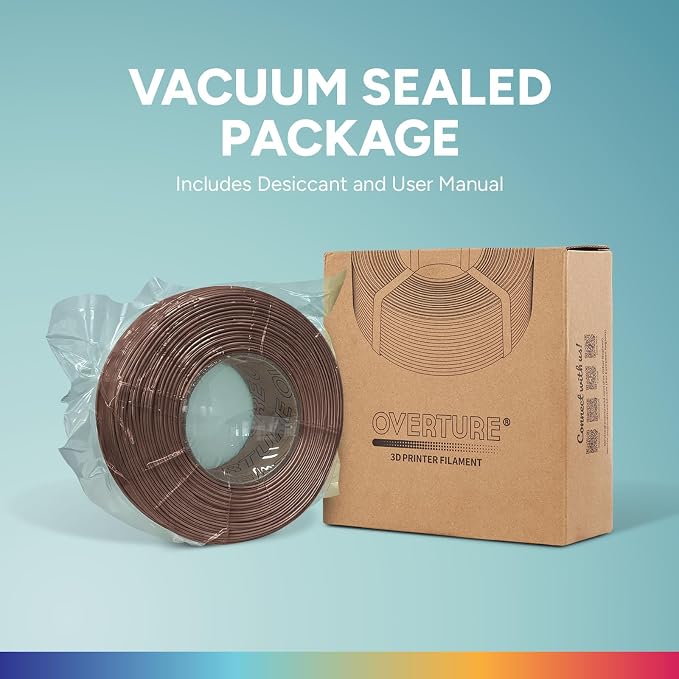 OVERTURE High Speed PLA Filament Refill 1.75mm, Rapid PLA Spoolless 3D Printing Filament, 1kg (2.2lb) Refilament for Bambu Lab, Accuracy +/- 0.02mm, Fit Most FDM Printers (Chocolate)