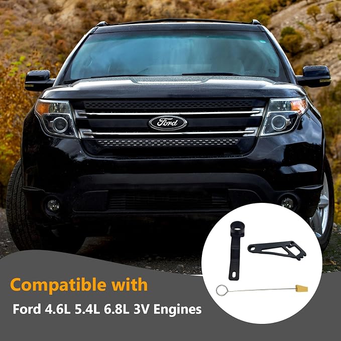 Engine Timing Chain Kit Combo Set, Including Camshaft Tool, Valve Spring Compressor, Valve Cam Phaser Lock Out Kit, Timing Belt Tools Compatible with Ford 4.6L 5.4L 6.8L 3V Engines