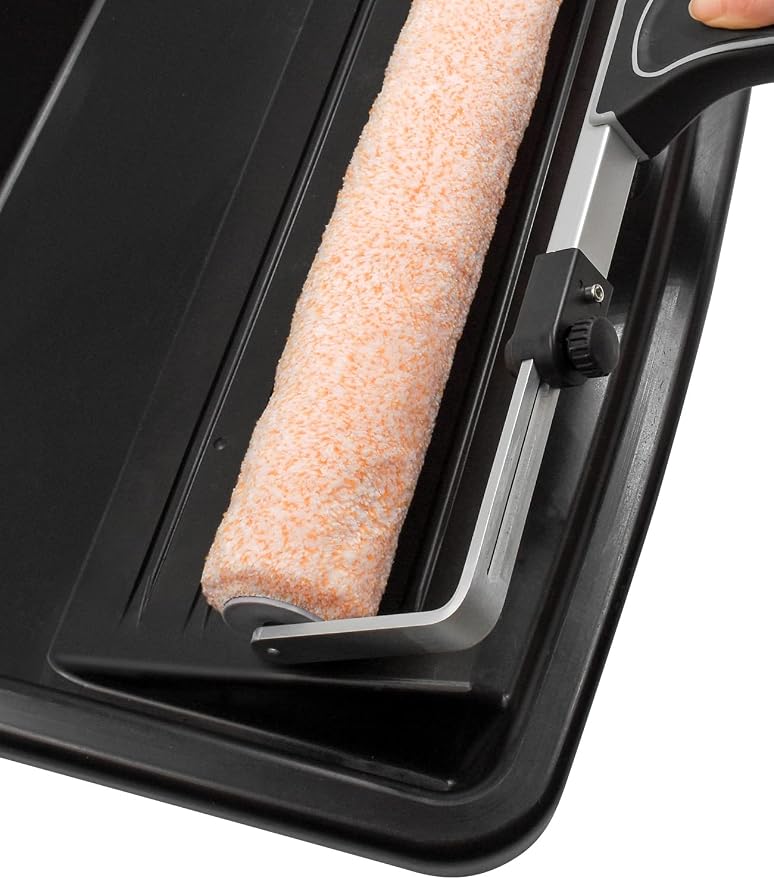 ROLLINGDOG 5PC 18 Inch Paint Roller Kit -18 Paint Tray, Wide Paint Roller 18 Inch Kit, Microfiber Roller Sleeves(Pack of 3)