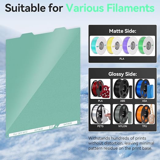 Energy-Saving A1 Mini Cold Build Plate 184 * 184mm Double Sided Glossy+Matte Low-Temperature Print,Strong-Adhesion Platform, ONLY Compatible with Bambu Lab A1 Mini 3D Printer(No Glue Required)-1PCS