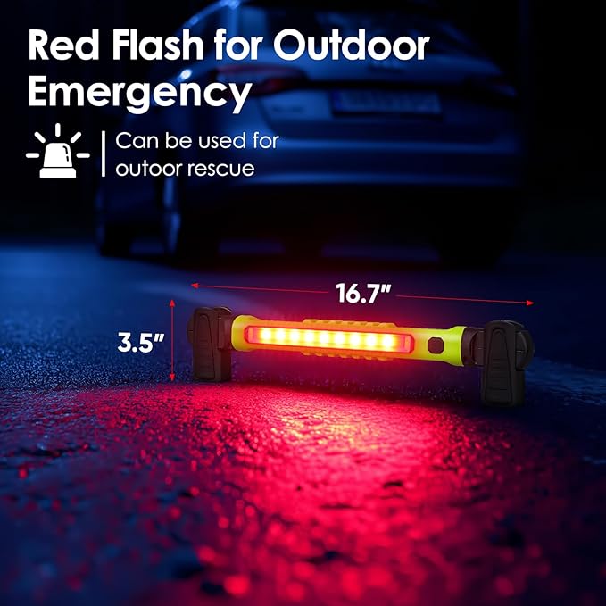 Ropelux Work Light 3rd Gen, 3200LM Bright Mechanic Under Hood Lights with 6000mAh, Rechargeable Portable Magnetic Trouble Lighting Bar with Hooks for Car Repair, Inspection, Emergency, Tool Gift, 1 Pc
