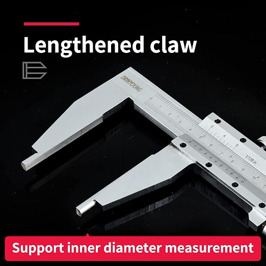Stainless Steel Precision Vernier Caliper with Fine Adjustment,0-24" Range Calipers,Caliper Measuring Tool with 0mm-600mm Range,1/128 in,0.05mm Graduation(0-24"(with fine Adjustment))