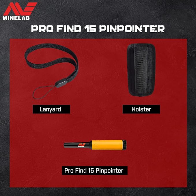 Minelab PRO-FIND 15 Waterproof Pinpointer Metal Detector for Adults with Audio Indication (Holster Included)