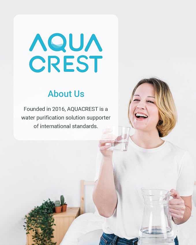 AQUA CREST WF10PG Whole House Water Filter, Compatible with WHF21-PG, GE® FXHTC, GXWH40L, 3M® Aqua-Pure AP810, Culligan® RFC-BBSA, Any 10" x 4.5" System, Reduces Sediment, Chlorine, Taste, Odor