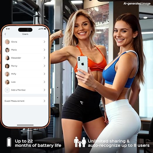 Wyze Smart Scale X Butterfly - Bathroom Scale for Body Weight, BMI, Body Fat, Muscle Mass, Accurate Bluetooth Digital Scale for Body Composition Analyzer | Sync Health Apps | ITO Glass, 400 lbs, White
