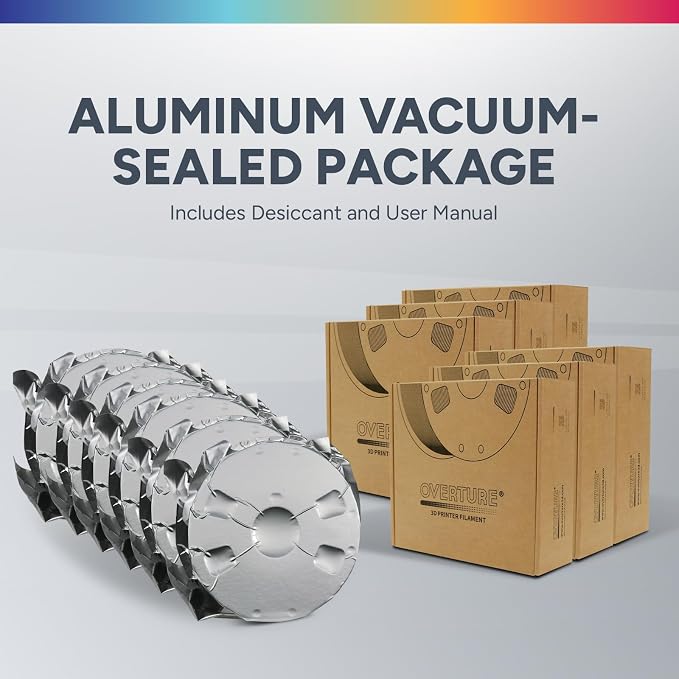 OVERTURE PETG Filament 1.75mm Bundle 6kg, High Speed 3D Printer Filament, Neatly Wound & Clog-Free, 6 Pack 1kg(2.2lbs), Accuracy +/- 0.02mm, Fit Most FDM Printers (6 Color (6-Pack))