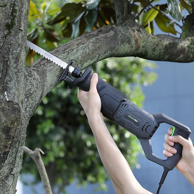GALAX PRO 120V Reciprocating Saw, 6.0 Amp Corded Electric, for DIY & Contractor Cutting Wood/Metal/PVC Pipe, Variable Speed, 1-1/8" Stroke Length, 2800RPM, 6" Max Cut