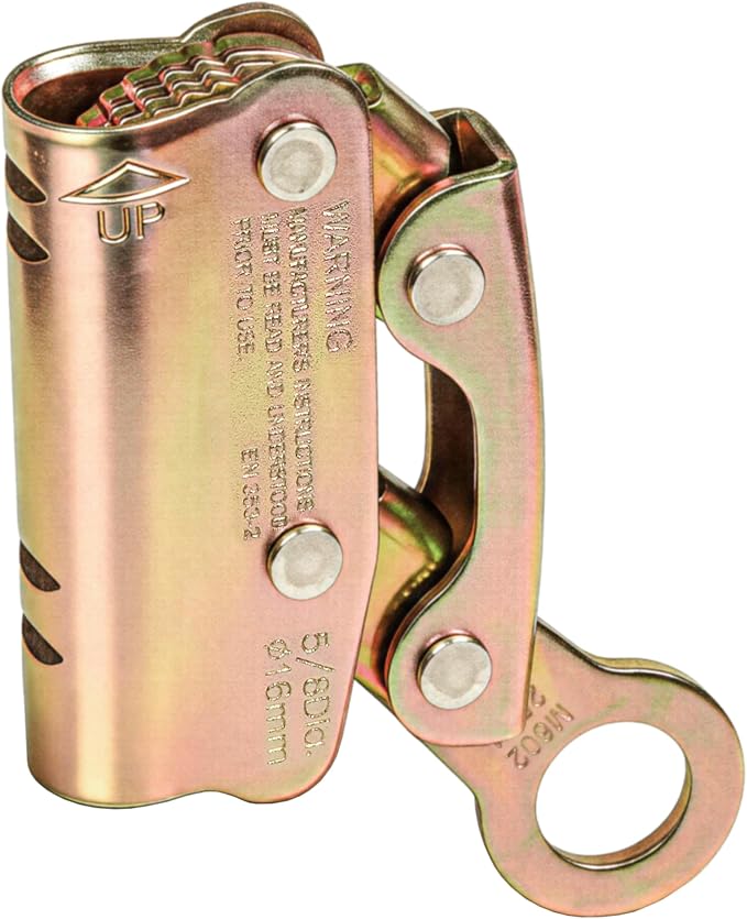 Fall Protection Rope Grab,Fall Arrester, Used with 5/8” Lifeline Rope, for Construction, Climbing, Comply to ANSI/OSHA (Alloy Steel(Manual Mode))