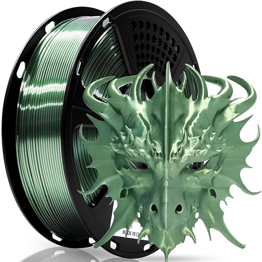 Geeetech Silk PLA Filament 1.75mm for 3D Printer, Dark Green Metal-Like Shiny PLA Filament 1kg (2.2lbs) Spool, Dimensional Accuracy +/- 0.02 mm, Metallic Silk Bronze