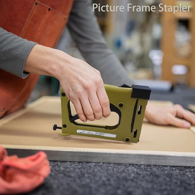 Picture Frame Stapler with 2000 Refill Points, Point Drivers for Picture Framing Hand Frame Stapler Picture Framing Supplies for Artist Framing Paintings and Pictures