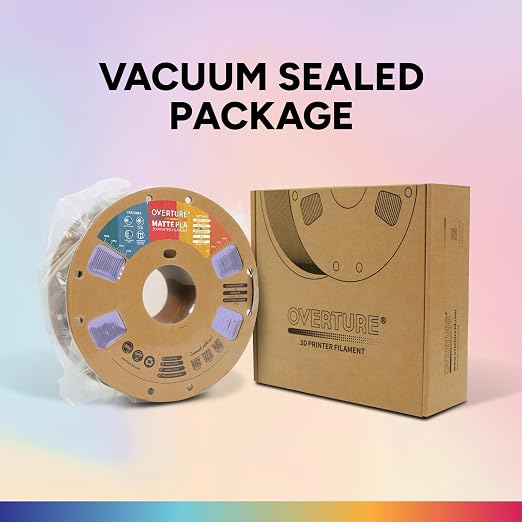 OVERTURE Matte PLA 1.75mm, Low Warp & Smooth Finish 3D Printer Filament | Frosted Matt Finish Hides Layer Lines, 1kg Spool (2.2lbs) Cardboard Spool, Fit Most FDM Printer (Matte Lilac)