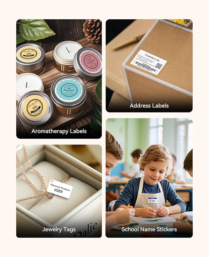 NIIMBOT 2Inch Label Maker Machine with 3 Tape, B1 Portable Sticker Printer for Small Businesses, Clothing, Logo, Jar, Address, Compatible with Phones & PC, Silver Gray