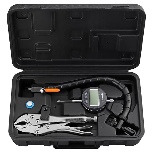 Neoteck Disc Brake Rotor Gauge Dial Indicator 1"/0.0005" Digital Runout Gauge Set Ball Joint Runout Set with 360° Flexible Arm Tight Grip Locking Vise for Automotive, Mechanical, Industrial Processes