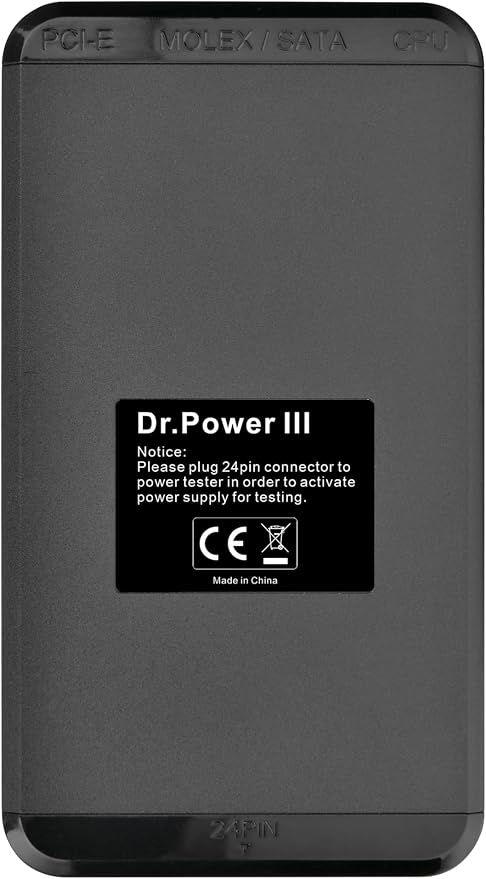 Thermaltake Dr. Power III ATX Power Supply Tester/Support up to ATX12V v3.1 with PCIe 12+4pin Connector/Voltage Output for +12V, +5V, +3.3V, and +5Vsb, AC-069-OO1NAN-A1
