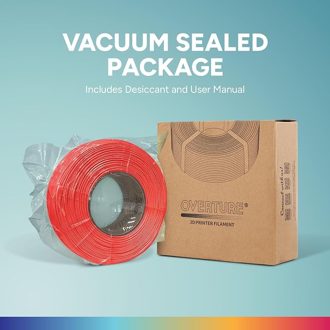 OVERTURE High Speed PLA Filament Refill 1.75mm, Rapid PLA Spoolless 3D Printing Filament, 1kg (2.2lb) Refilament for Bambu Lab, Accuracy +/- 0.02mm, Fit Most FDM Printers (Red)