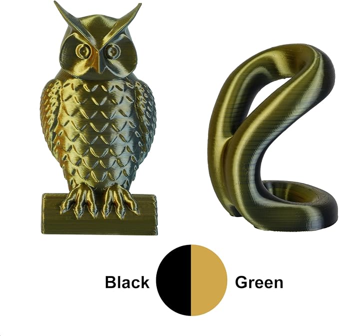 Kingroon PLA Filament, Multicolor Silk PLA Filament, Dual Color 3D Printer Filament, 1.75 mm, Dimensional Accuracy +/- 0.03 mm, 1kg Spool(2.2lbs), Black Gold