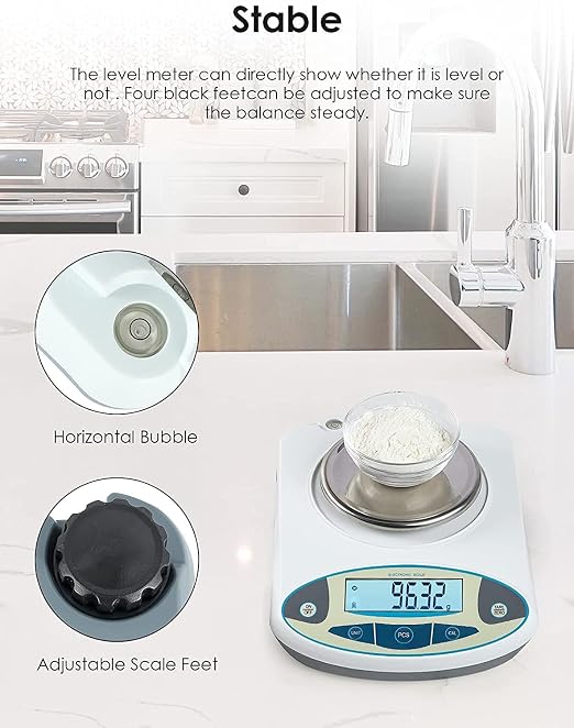 CGOLDENWALL Precision Lab Scale 3000g X 0.01g Digital Analytical Balance Laboratory Balance Jewelry Scale Scientific Scale 0.01g Accuracy 110V (3000g, 0.01g)