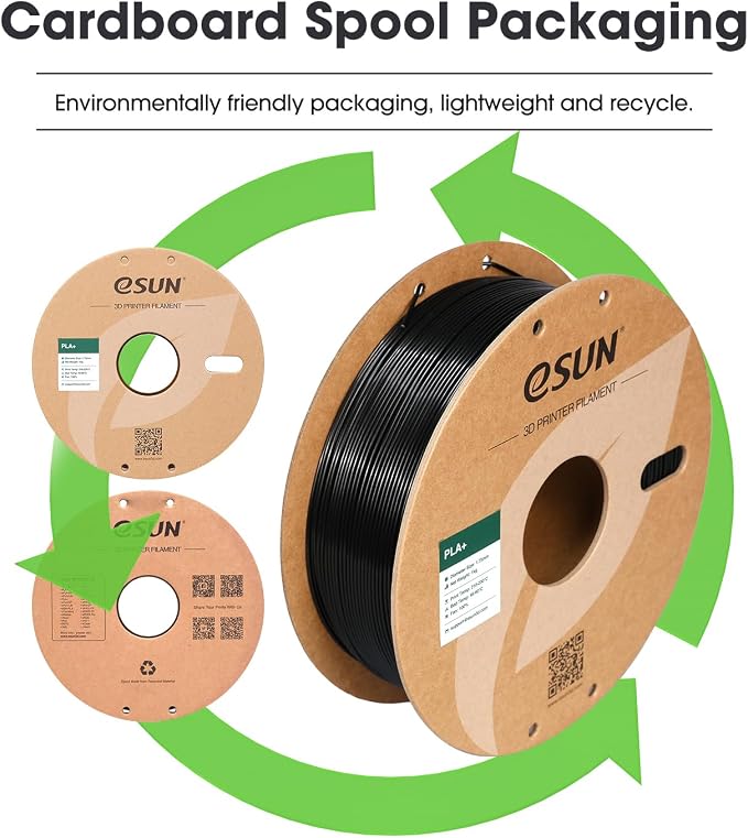 eSUN PLA+ Filament 1.75mm, 3D Printer Filament PLA Plus, Dimensional Accuracy +/- 0.03mm, 1KG per Spool, 2 Spools 3D Printing Filament, Fire Engine Red + Grey