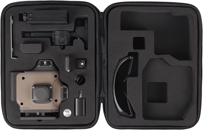 Hints 4D Laser Level Self-Leveling 4x360°, 4 Beams, 100Ft, ±1/12" Accuracy, IP54, Outdoor Pulse Mode, Remote and Gesture Control, Type-C Chargin, Storage Case and Extra Li-ion Battery included