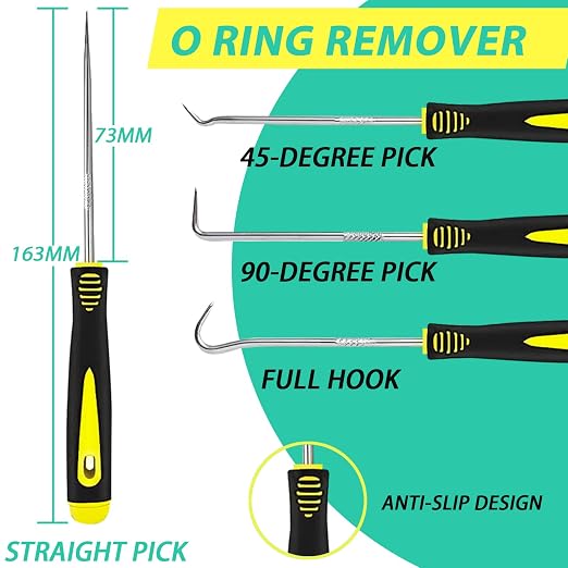 XBVV 382 PCS 30 Size SAE FKM Viton O-Ring Kit for Various Chemical, Aerospace, Cylinder, Hydraulic, Automotive Engines and Plumbing O-Ring Repair with 4-Piece Pick Set and Resist Oil and Heat
