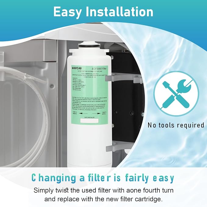 ECF3000 Filters, Compatible with Elkay ezH2O WaterSentry Plus Replacement, High Capacity 3000 Gallons for Built-in Elkay Water Dispenser 51300C ECF3000 ERF750 Filters Replacement (No Chip) 3 Packs