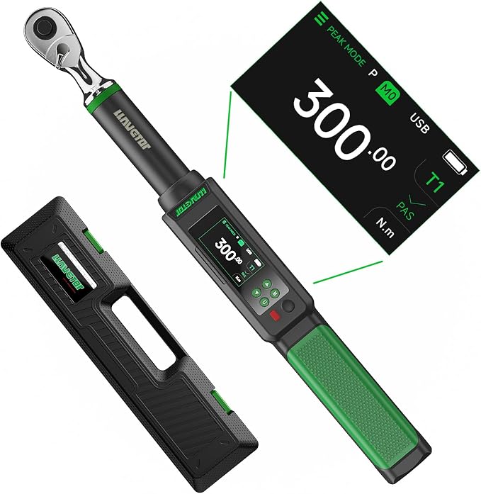 2026 Upgraded Digital Torque Wrench 3/8" Drive, 2.2-44.3 Ft-lbs/3-60 N.m, ±2% Torque Wrench with Buzzer & LED Indicator for Automotive Motorcycle & Bicycle (1/2-Inch, 12.5-250.8 Ft-lbs)