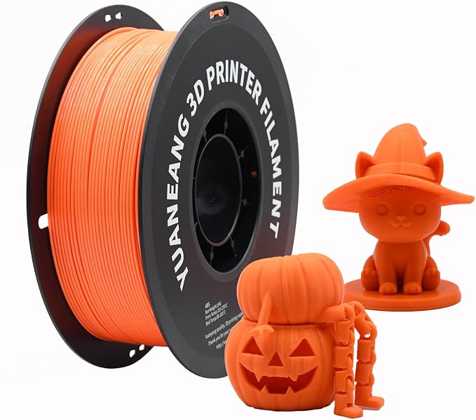 PETG 3D Printer Filament 1.75mm Orange, 1kg Spool, Strong & Durable PETG Material, Heat-Resistant, Low Warping, Smooth Glossy Finish, ±0.03mm Precision, Ideal for Functional Parts, Tools