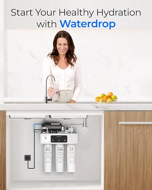 Waterdrop RT-2CFCBM Filter, Replacement for Waterdrop T3-M Tankless Reverse Osmosis Water Filter System (ππ
*π + πππ*π), 1-Year Combo