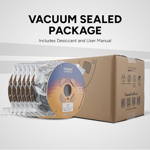 OVERTURE 6KG Bundle PLA Filament 1.75mm PLA 3D Printer Filament, 6 Pack 1kg(2.2lbs) Cardboard Spool, Dimensional Accuracy +/- 0.02mm, Fit Most FDM Printer (6 Color)