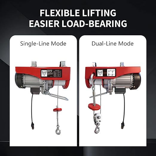 Electric Hoist,1760 lbs 110V Electric Winch with 328 ft Wireless & 14 ft Wired Remote Control, Single/Double Slings,40 ft Single Cable Lifting Height, Lift Hoist for Garage Warehouse Factory