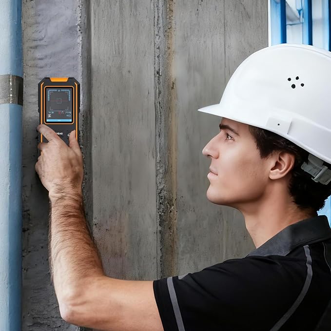 Stud Finder - 4 in 1 Stud Finder Wall Scanner with Laser Measure, Rechargeable Stud Detector Smart Sensor & Audio Alarm, HD LCD Display, Accurate Wall Detector for Metal Wood AC Live Wire