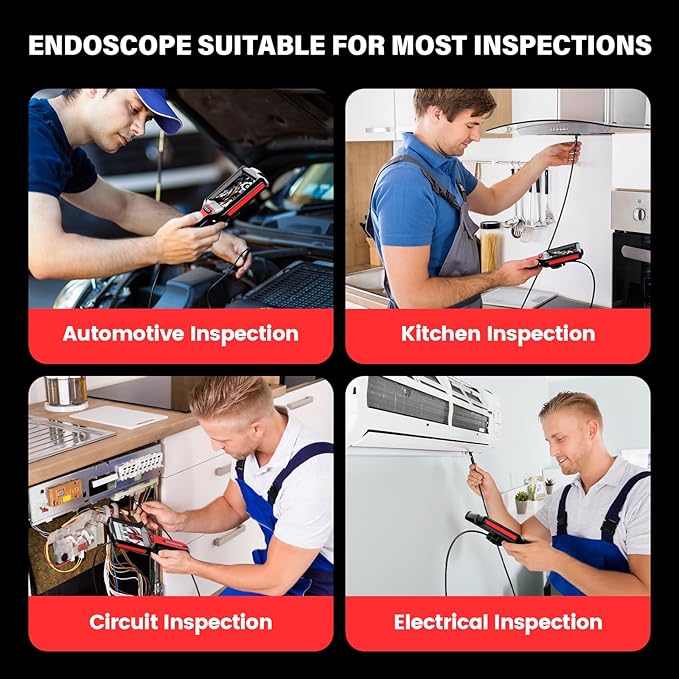 Endoscope Camera with Light: 5" 1080P HD Dual-Lens Inspection Borescope Camera for Sewer - 16.4ft Waterproof Industrial Endoscope - Flexible Snake Bore Scope for Plumbing Automotive