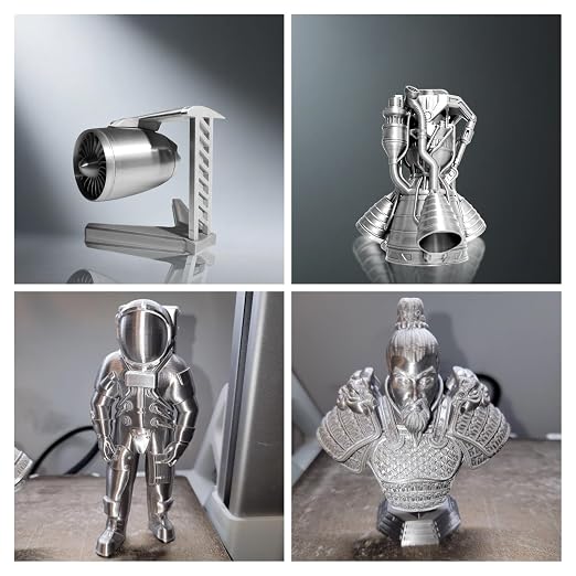 GEEETECH 4KG Silk Silver PLA Filament 1.75mm, 3D Printer Shiny Silk Filament,1kg Spool (2.2lbs), Dimensional Accuracy +/- 0.02mm, Fit Most FDM Printer (Silk Silver)