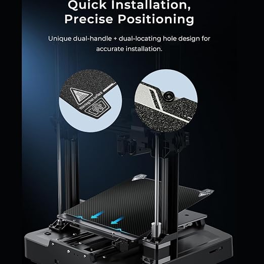 Creality Double-Sided PEI + PET Build Plate for K1, Ender 3 V3, 3D Printer Flexible Spring Steel Build Plate Glossy PET + Matte PEI Platform Bed for K1, Ender 3 V3 KE, Ender 5 S1, Ender 3 Series