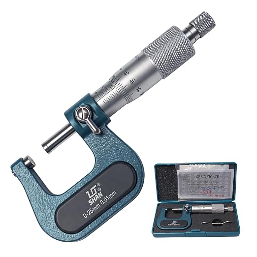 Digital Micrometer Industrial Tools 0-1''Precision Dual Ball Anvil Micrometer Pipe Tube Round Carbide,Accuracy: ± 0.00015, by 0.0003'' Graduation Digit Outside Micrometer in Fitted Box