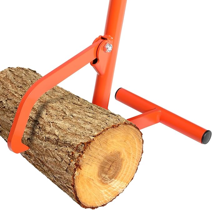 51" Long Handle Log Lifter, Adjustable Heavy Duty Log Roller, Cant Hook with Rubber Grip, Logging Tool for Rolling and Raising Log (Orange)
