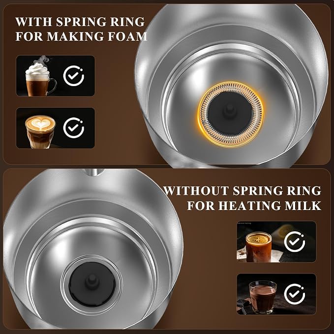 Milk Frother and Steamer, Electric Frother for Latte, Cappuccino | 30oz Detachable Stainless Steel Jug, 4-in-1 Automatic Hot and Cold Foam Maker