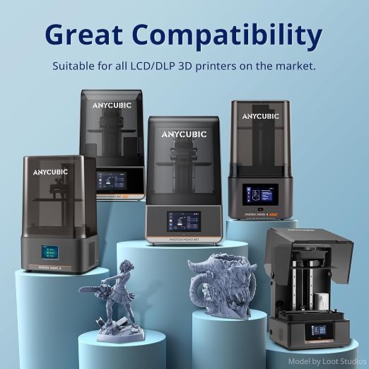 ANYCUBIC Water Washable Resin 2.0 Bundle, 3D Printer Resin with Low Viscosity and Fast Printing, 405nm High Precision 3D Resin, Grey+Clear+White+Black, 1kg per Bottle, 4kg in Total