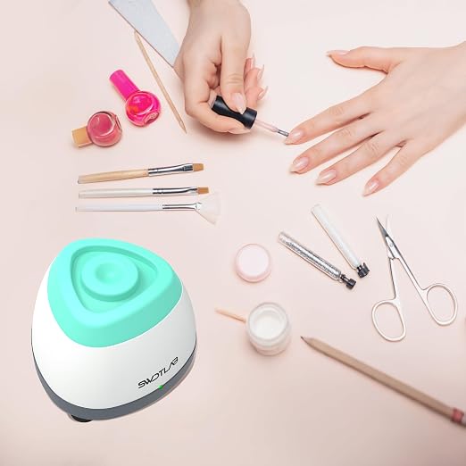 Mini Vortex Mixer 3500RPM, Touch Nail Polish Shaker Lash Glue Shaker, Lab Paint Shaker for Tattoo Ink Acrylic Paint Test Tubes, DC Brushless Motor, 3s Mix, Silicone Cap (Cyan)